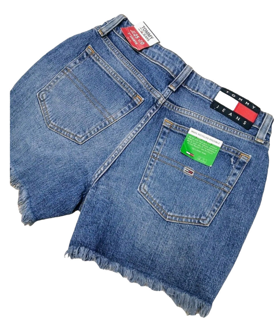 Tommy Jeans Ripped Blue Denim Shorts