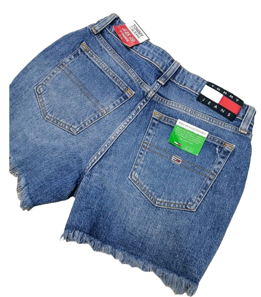 Tommy Jeans Ripped Blue Denim Shorts