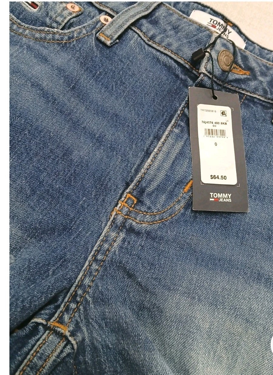 Tommy Jeans Ripped Blue Denim Shorts
