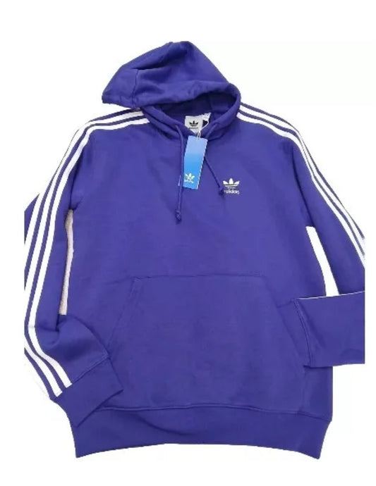 Adidas Hooded Pullover 3 Stripe Fleece